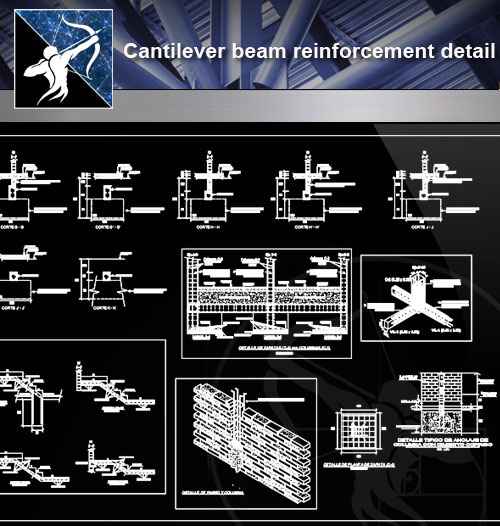 【Architecture CAD Details Collections】Cantilever beam ...